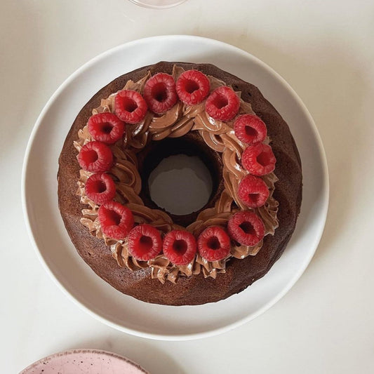 Banana Cake with White Chocolate and Dark chocolate Frosting